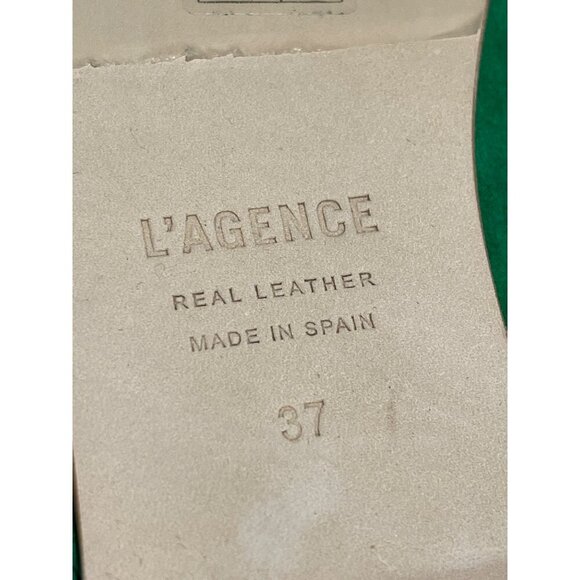 L'Agence Green Suede Leather Square-Toe Mule Flats Size 37 7 NEW - Picture 6 of 6